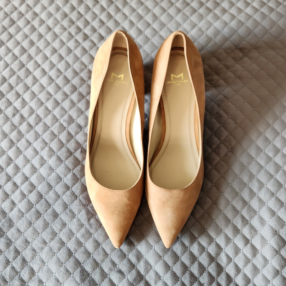 Marc Fisher Suede LTD Tan Pointed-Toe Heels